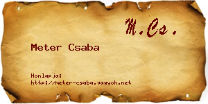 Meter Csaba névjegykártya